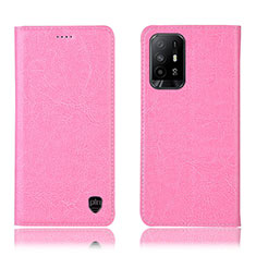 Handytasche Stand Schutzhülle Flip Leder Hülle H04P für Oppo A94 5G Rosa