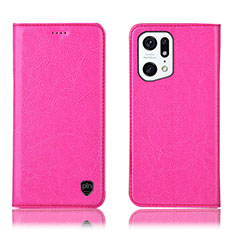 Handytasche Stand Schutzhülle Flip Leder Hülle H04P für Oppo Find X5 5G Pink