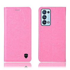 Handytasche Stand Schutzhülle Flip Leder Hülle H04P für Oppo Reno6 Pro 5G Rosa