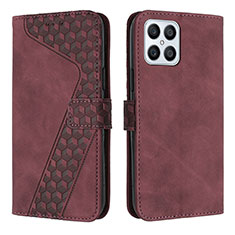 Handytasche Stand Schutzhülle Flip Leder Hülle H04X für Huawei Honor X8 4G Rot