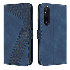 Handytasche Stand Schutzhülle Flip Leder Hülle H04X für Sony Xperia 1 V Blau