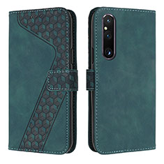 Handytasche Stand Schutzhülle Flip Leder Hülle H04X für Sony Xperia 1 V Grün