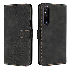 Handytasche Stand Schutzhülle Flip Leder Hülle H04X für Sony Xperia 1 V Schwarz