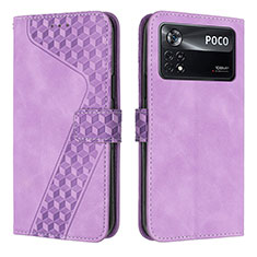 Handytasche Stand Schutzhülle Flip Leder Hülle H04X für Xiaomi Poco X4 Pro 5G Violett