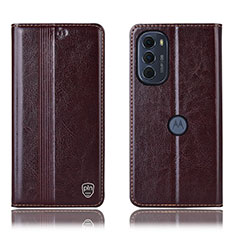 Handytasche Stand Schutzhülle Flip Leder Hülle H05P für Motorola Moto Edge (2022) 5G Braun