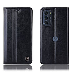 Handytasche Stand Schutzhülle Flip Leder Hülle H05P für Motorola Moto Edge (2022) 5G Schwarz