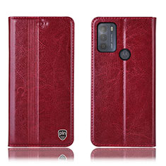 Handytasche Stand Schutzhülle Flip Leder Hülle H05P für Motorola Moto G50 Rot