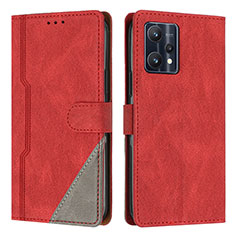 Handytasche Stand Schutzhülle Flip Leder Hülle H05X für Realme 9 Pro 5G Rot