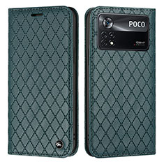 Handytasche Stand Schutzhülle Flip Leder Hülle H05X für Xiaomi Poco X4 Pro 5G Grün