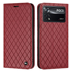 Handytasche Stand Schutzhülle Flip Leder Hülle H05X für Xiaomi Poco X4 Pro 5G Rot