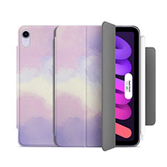 Handytasche Stand Schutzhülle Flip Leder Hülle H06 für Apple iPad Mini 6 Helles Lila