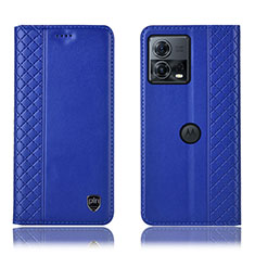 Handytasche Stand Schutzhülle Flip Leder Hülle H06P für Motorola Moto S30 Pro 5G Blau