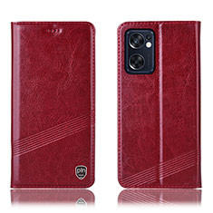 Handytasche Stand Schutzhülle Flip Leder Hülle H06P für Oppo Reno7 SE 5G Rot