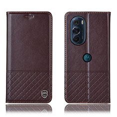 Handytasche Stand Schutzhülle Flip Leder Hülle H07P für Motorola Moto Edge Plus (2022) 5G Braun