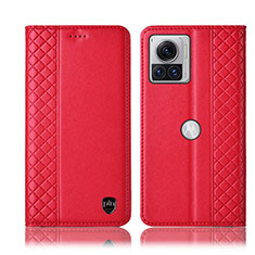 Handytasche Stand Schutzhülle Flip Leder Hülle H07P für Motorola Moto Edge X30 Pro 5G Rot