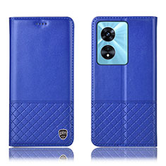 Handytasche Stand Schutzhülle Flip Leder Hülle H07P für Oppo A1 5G Blau