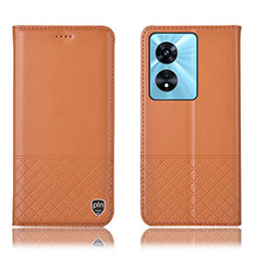 Handytasche Stand Schutzhülle Flip Leder Hülle H07P für Oppo A1 Pro 5G Orange