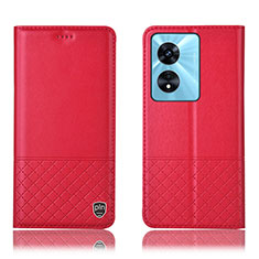 Handytasche Stand Schutzhülle Flip Leder Hülle H07P für Oppo A1 Pro 5G Rot