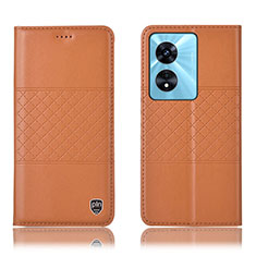 Handytasche Stand Schutzhülle Flip Leder Hülle H07P für Oppo A18 Orange