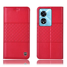 Handytasche Stand Schutzhülle Flip Leder Hülle H07P für Oppo A38 Rot