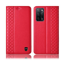 Handytasche Stand Schutzhülle Flip Leder Hülle H07P für Oppo A53s 5G Rot