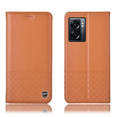 Handytasche Stand Schutzhülle Flip Leder Hülle H07P für Oppo A57 5G Orange