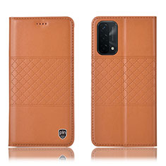 Handytasche Stand Schutzhülle Flip Leder Hülle H07P für Oppo A74 5G Orange