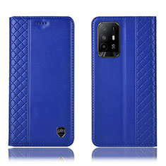 Handytasche Stand Schutzhülle Flip Leder Hülle H07P für Oppo F19 Pro+ Plus 5G Blau