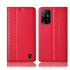 Handytasche Stand Schutzhülle Flip Leder Hülle H07P für Oppo F19 Pro+ Plus 5G Rot