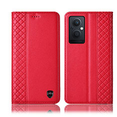 Handytasche Stand Schutzhülle Flip Leder Hülle H07P für Oppo F21 Pro 5G Rot