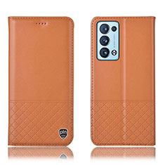 Handytasche Stand Schutzhülle Flip Leder Hülle H07P für Oppo Reno6 Pro 5G Orange