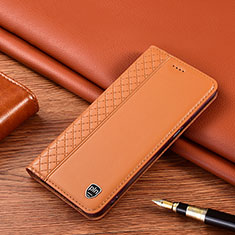 Handytasche Stand Schutzhülle Flip Leder Hülle H07P für Samsung Galaxy M31 Prime Edition Orange