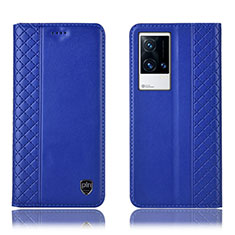 Handytasche Stand Schutzhülle Flip Leder Hülle H07P für Vivo iQOO 8 5G Blau