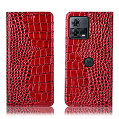 Handytasche Stand Schutzhülle Flip Leder Hülle H08P für Motorola Moto Edge 30 Fusion 5G Rot