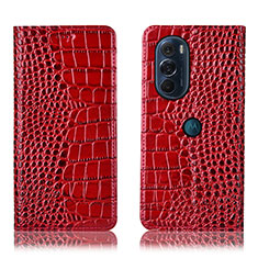 Handytasche Stand Schutzhülle Flip Leder Hülle H08P für Motorola Moto Edge 30 Pro 5G Rot