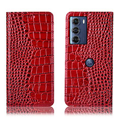 Handytasche Stand Schutzhülle Flip Leder Hülle H08P für Motorola Moto Edge S30 5G Rot