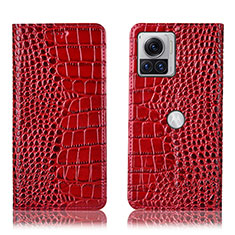 Handytasche Stand Schutzhülle Flip Leder Hülle H08P für Motorola Moto Edge X30 Pro 5G Rot