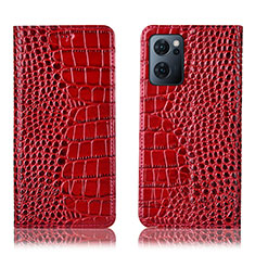 Handytasche Stand Schutzhülle Flip Leder Hülle H08P für OnePlus Nord CE 2 5G Rot