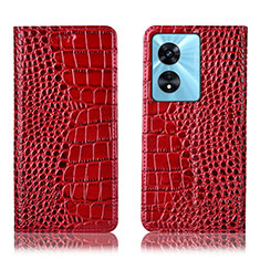 Handytasche Stand Schutzhülle Flip Leder Hülle H08P für Oppo A1 5G Rot