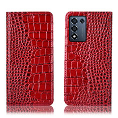 Handytasche Stand Schutzhülle Flip Leder Hülle H08P für Oppo K9S 5G Rot