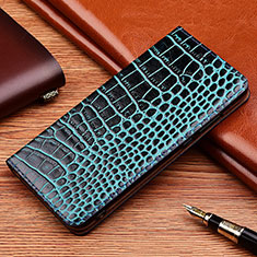 Handytasche Stand Schutzhülle Flip Leder Hülle H08P für Samsung Galaxy A12 5G Blau