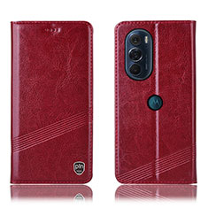 Handytasche Stand Schutzhülle Flip Leder Hülle H09P für Motorola Moto Edge 30 Pro 5G Rot