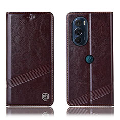 Handytasche Stand Schutzhülle Flip Leder Hülle H09P für Motorola Moto Edge Plus (2022) 5G Braun