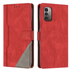 Handytasche Stand Schutzhülle Flip Leder Hülle H09X für Nokia G11 Rot