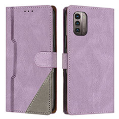 Handytasche Stand Schutzhülle Flip Leder Hülle H09X für Nokia G11 Violett