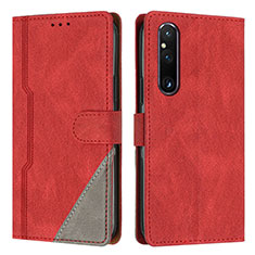 Handytasche Stand Schutzhülle Flip Leder Hülle H09X für Sony Xperia 1 V Rot