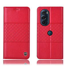 Handytasche Stand Schutzhülle Flip Leder Hülle H10P für Motorola Moto Edge Plus (2022) 5G Rot