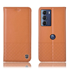 Handytasche Stand Schutzhülle Flip Leder Hülle H10P für Motorola Moto Edge S30 5G Orange