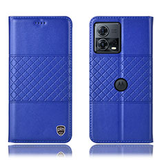 Handytasche Stand Schutzhülle Flip Leder Hülle H10P für Motorola Moto Edge S30 Pro 5G Blau