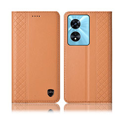 Handytasche Stand Schutzhülle Flip Leder Hülle H10P für Oppo A1 5G Orange